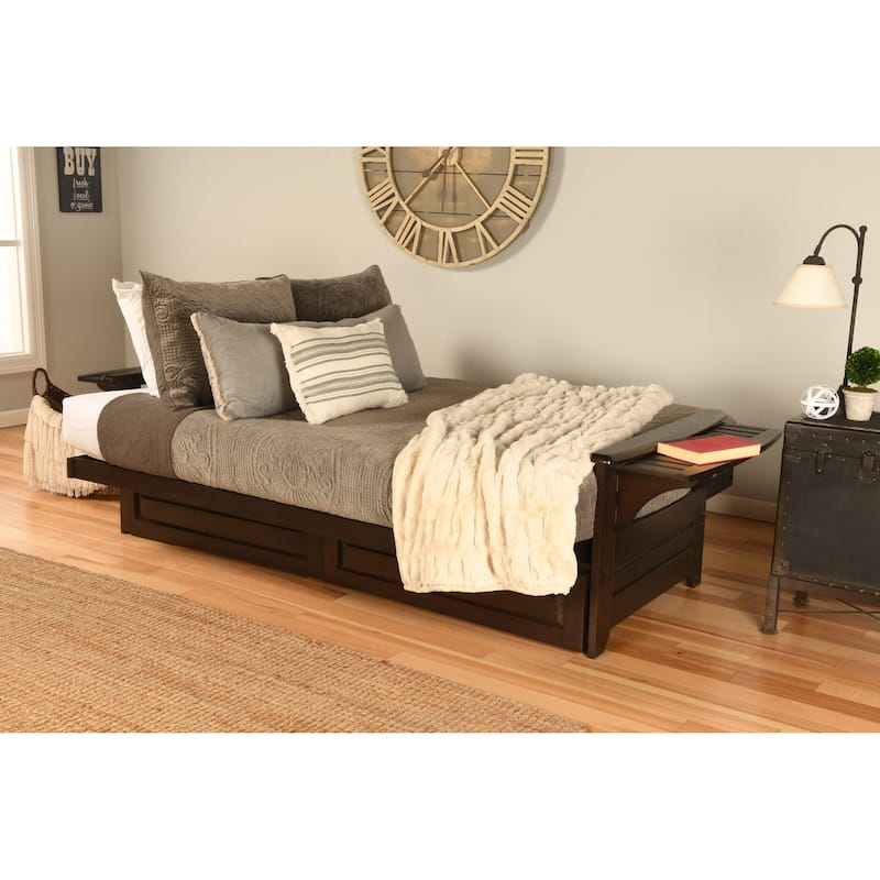 Porch & Den DeSoto Espresso Full-size Futon Set with Innerspring Mattress