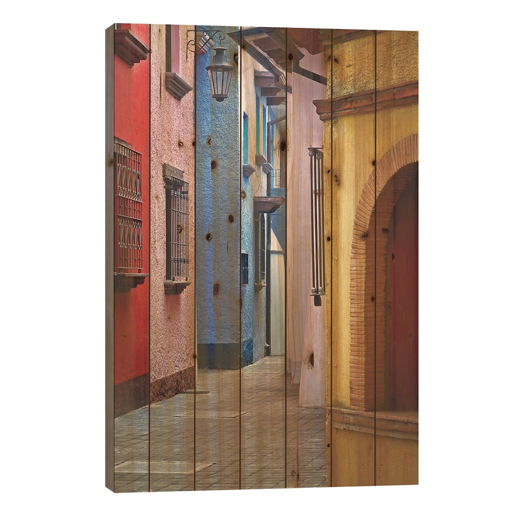 Mexico, Veracruz State. Colorful colonial architecture. Print On Wood by Jaynes Gallery - Multi-Color
