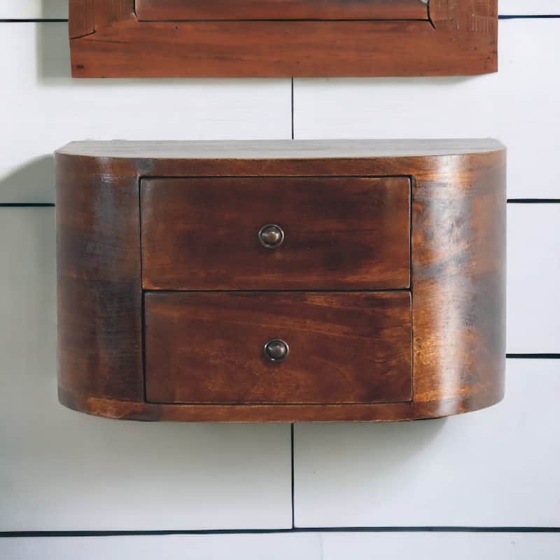 Artisan Furniture Solid Wood Lunar 2 Drawer Floating Nightstand - Brown - 2-drawer