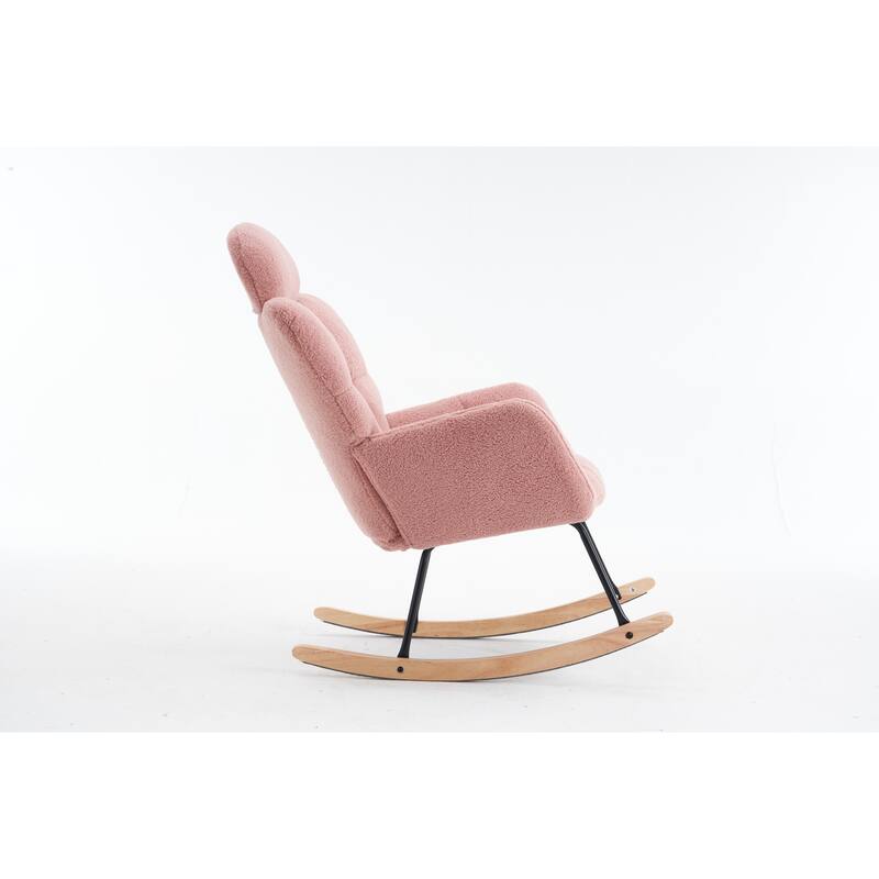 Teddy Fabric Nursery Rocking Chair with Headrest