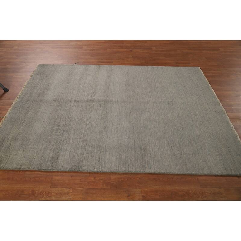 Gray Gabbeh Oriental Area Rug Living Room Hand-Knotted Wool Carpet - 4'10" x 6'7"