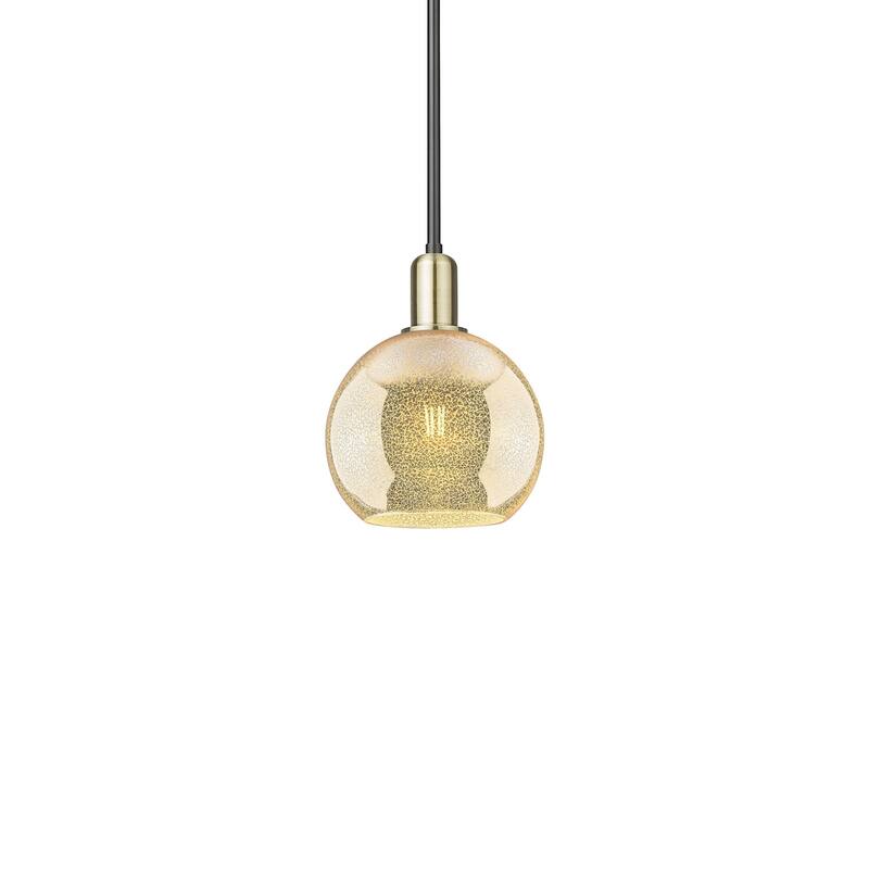 Innovations Lighting 716-1S-11-8 Athens Pendant Athens 8" Wide Mini - Black Antique Brass / Mercury