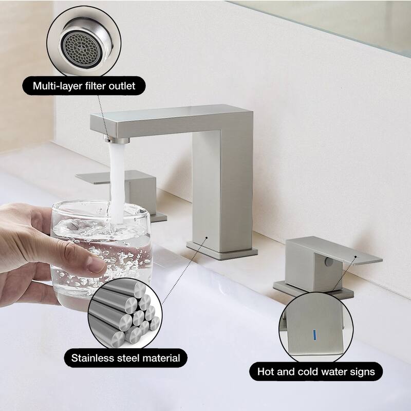 Topcraft Stainless Steel Two Handle Bathroom Sink Faucet
