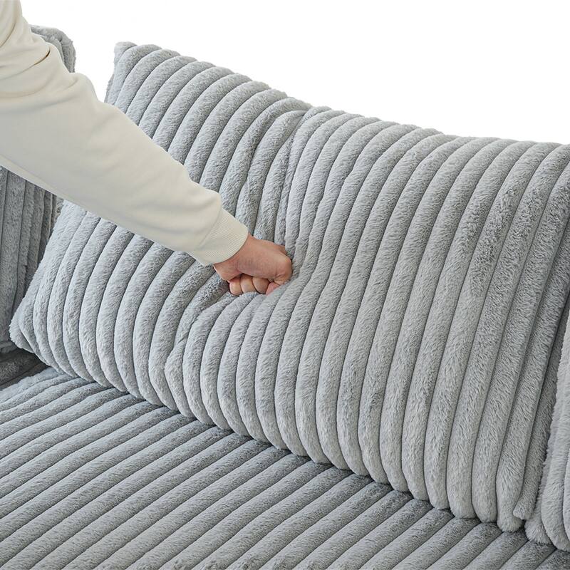 118" L Shaped Sectional Couch, Modular 5 Seat Comfy Modular Sofa with Ottoman