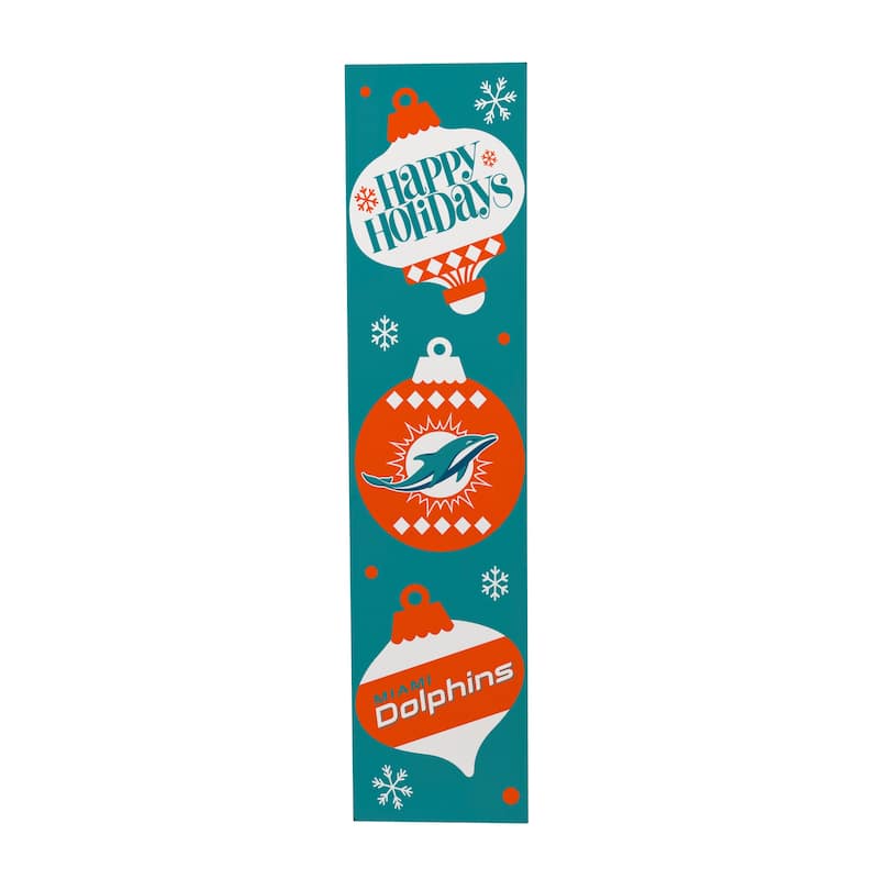 47" Double Sided Seasonal Porch Leaner, Miami Dolphins - 47" x 11.25"
