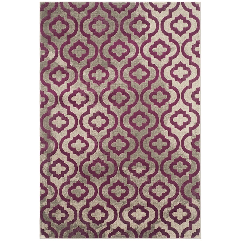 SAFAVIEH Porcello Andrijana Geometric Trellis Area Rug - 4'1" x 6' - Light Grey/Purple