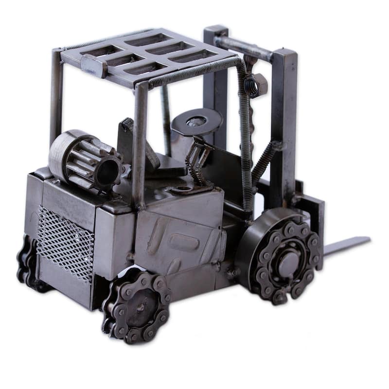 Novica Handmade Forklift Recycled Auto Part Sculpture
