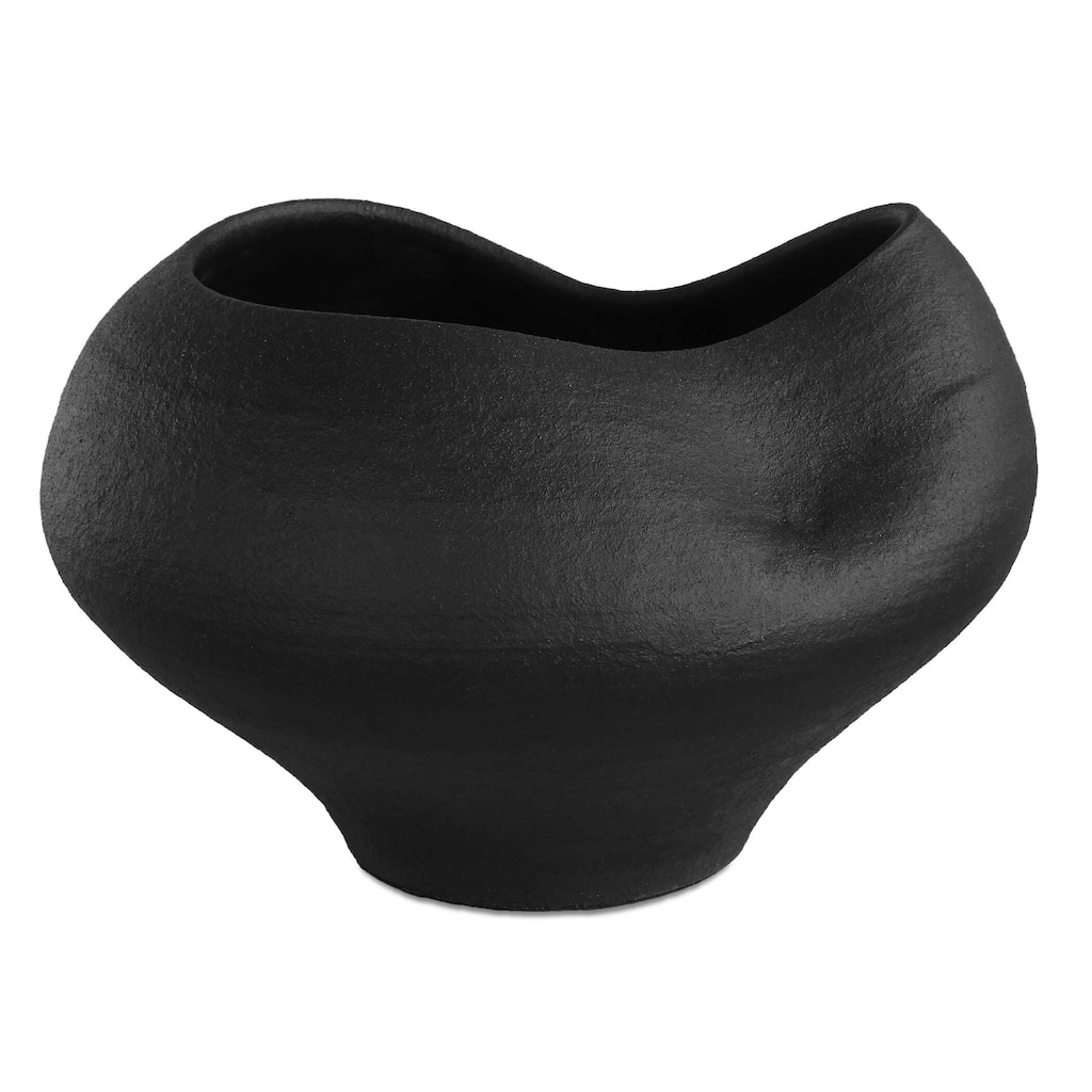 Uttermost Nocturne Textured Black Bowl - 14"W x 14"D x 9"H