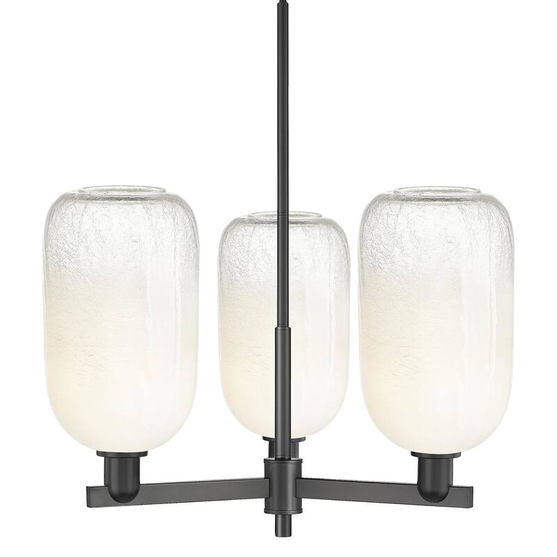 Innovations Lighting 716-3CR-17-18 Brookhaven Cloche Chandelier - Matte Black / Opal