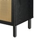 Orre 3 Door Cabinet -Black Frame With Brown Rattan - Overstock - 35982992