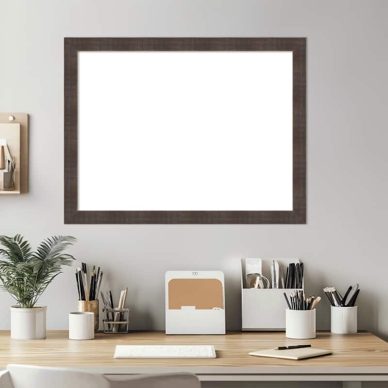 Amanti Art Whiskey Brown Rustic Framed Dry Erase Magnetic Board
