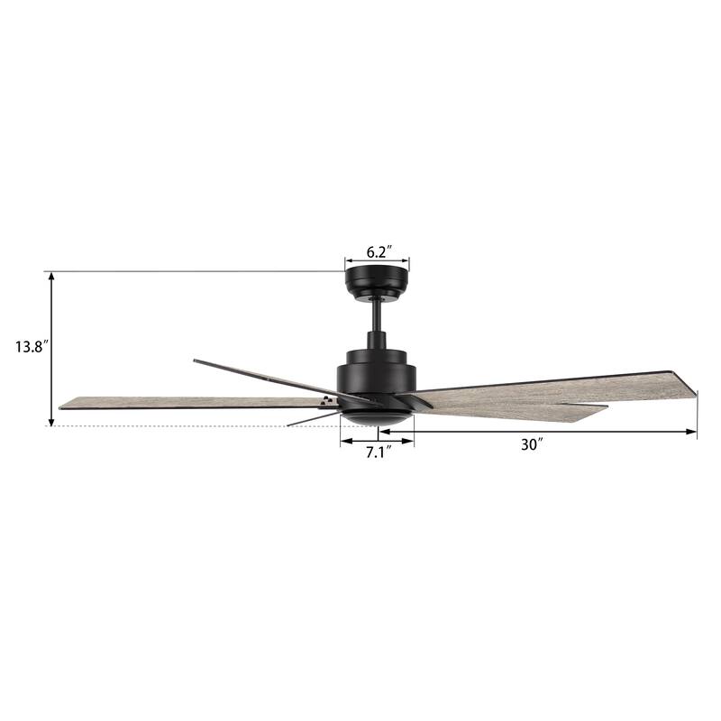 CARRO Bijou 60-inch Indoor Ceiling Fan with Remote and Reversible DC Motor - N/A
