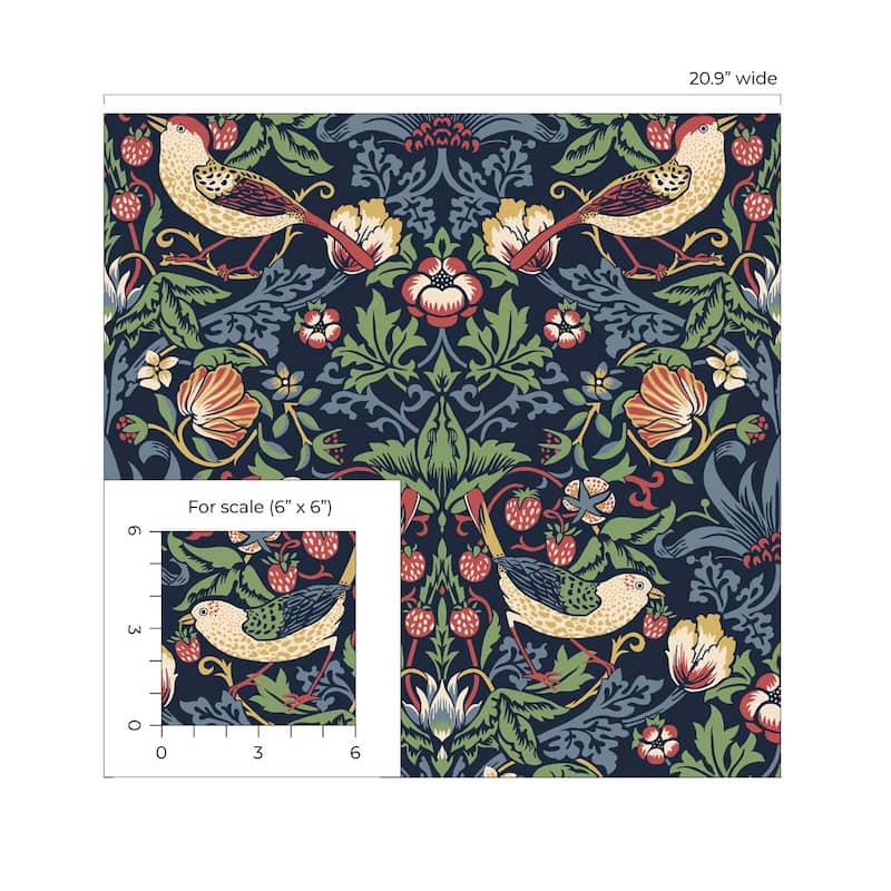Seabrook Designs Fragaria Garden Non-Woven Unpasted Wallpaper
