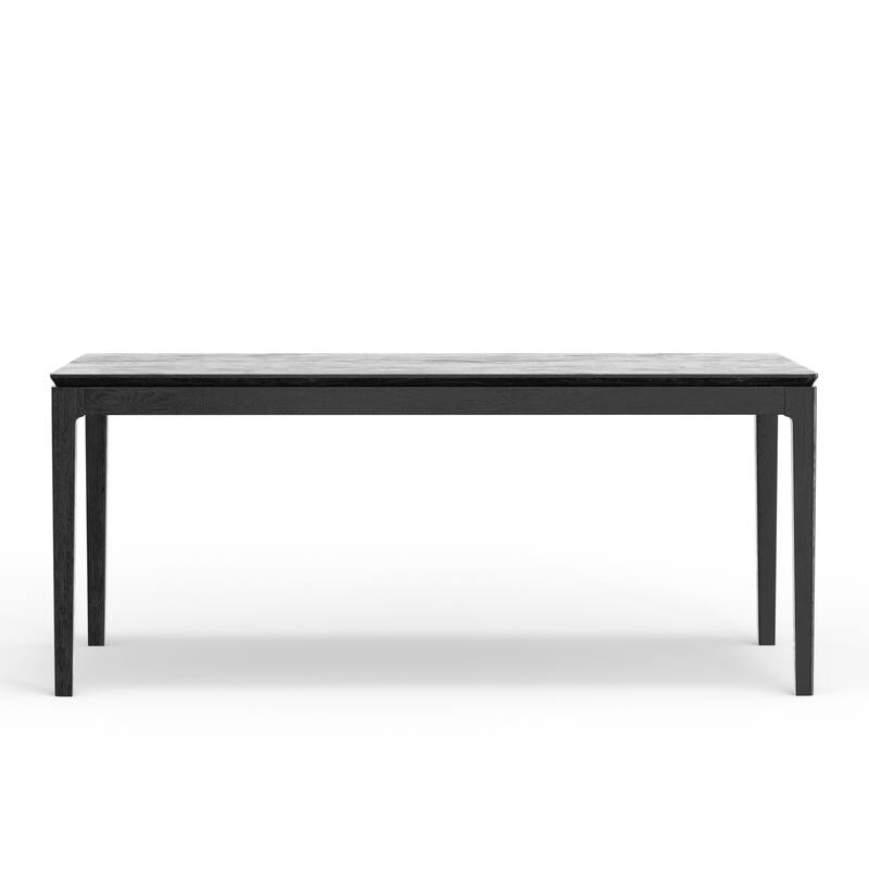Rectangular Dining Table - Black Finish with Art Deco Design, Seats 6 to 8 People in Dining Room - 72