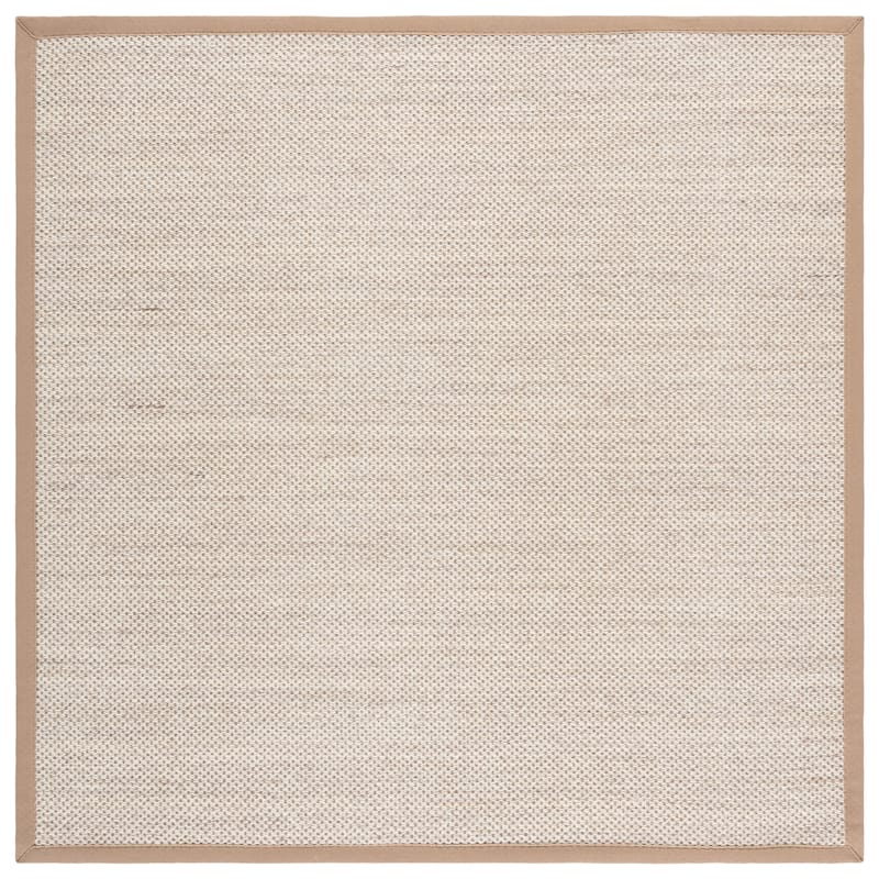 SAFAVIEH Natural Fiber Lorine Casual Border Sisal Rug - 9' Square - Marble/Linen