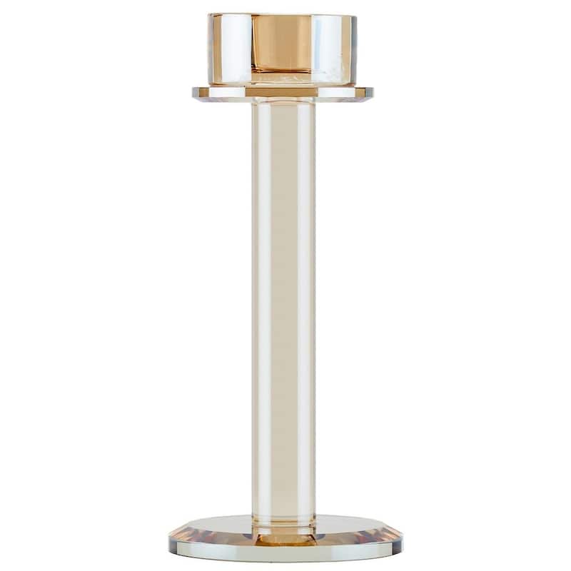 Lya 12" Crystal Glass Candle Lamp With Glass Shade