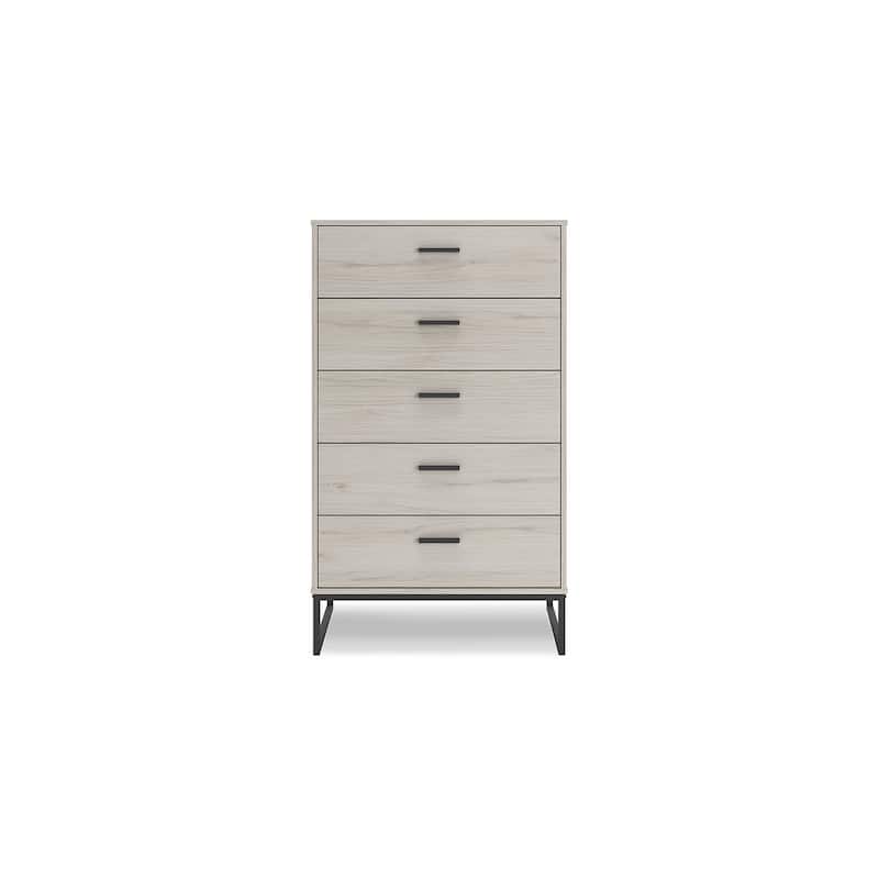 Signature Design by Ashley Socalle Light Natural/Black 5 Drawer Chest