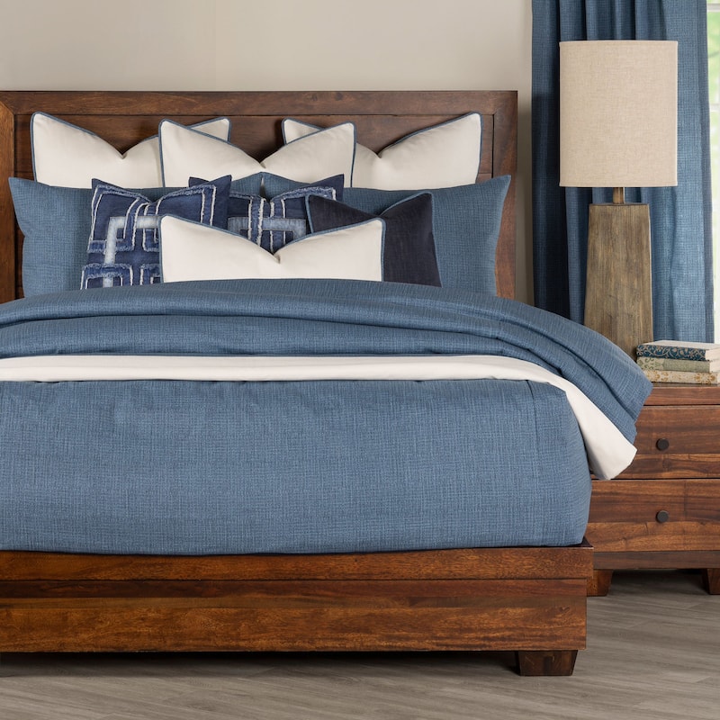 Overall Denim-Style Bed Cap Comforter Set with Sewn Corners