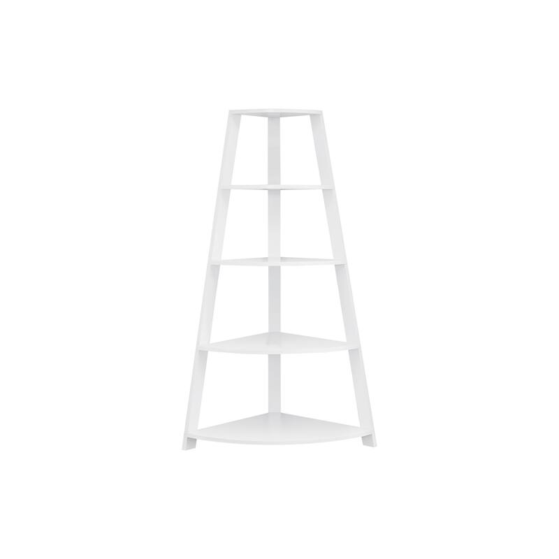 Bookshelf, Bookcase, Etagere, Corner, 4 Tier, 60"h, Office, Bedroom, Laminate, Contemporary, Modern