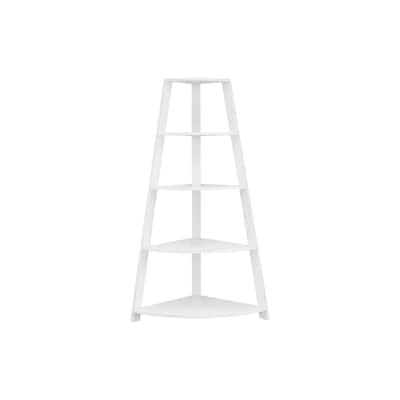 Modern Contemporary 4 Tier Bookshelf, 60"h Bookcase, Corner Etagere, for Living room Office Bedroom