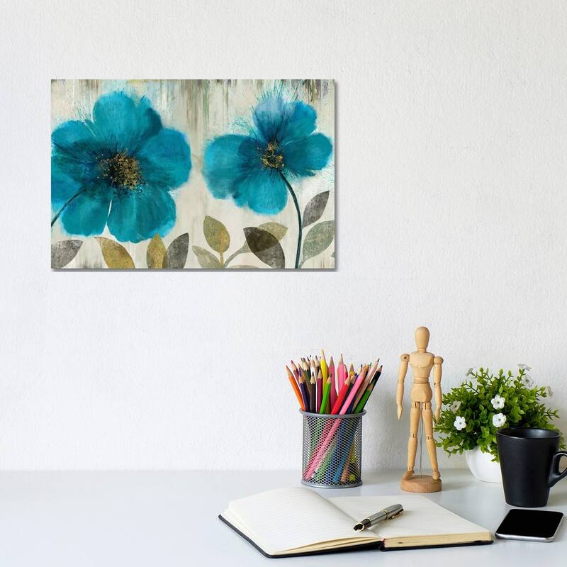 iCanvas "Teal Flowers" by Asia Jensen Canvas Print - 8x12x0.75