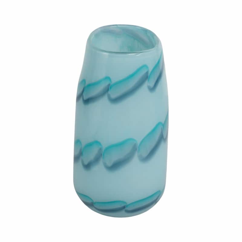 Glass Vases Coastal Style with Sculpted Detailing and Swirl Design