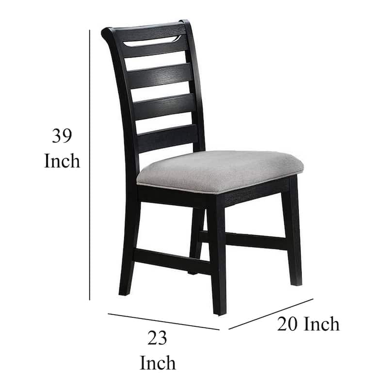 Black/Gray Fabric Upholstered Wood Frame Dining Chair, Sturdy Dining Chair for Dining Rooms - 21.75