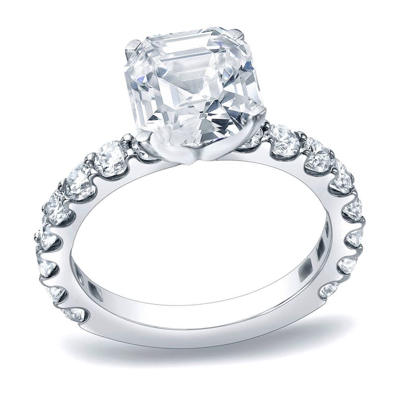 Auriya 1 3/4ctw Asscher Diamond Engagement Ring Platinum Certified