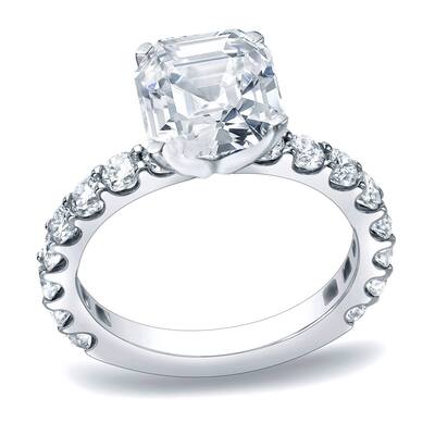 Auriya 1 3/4ctw Asscher Diamond Engagement Ring Platinum Certified