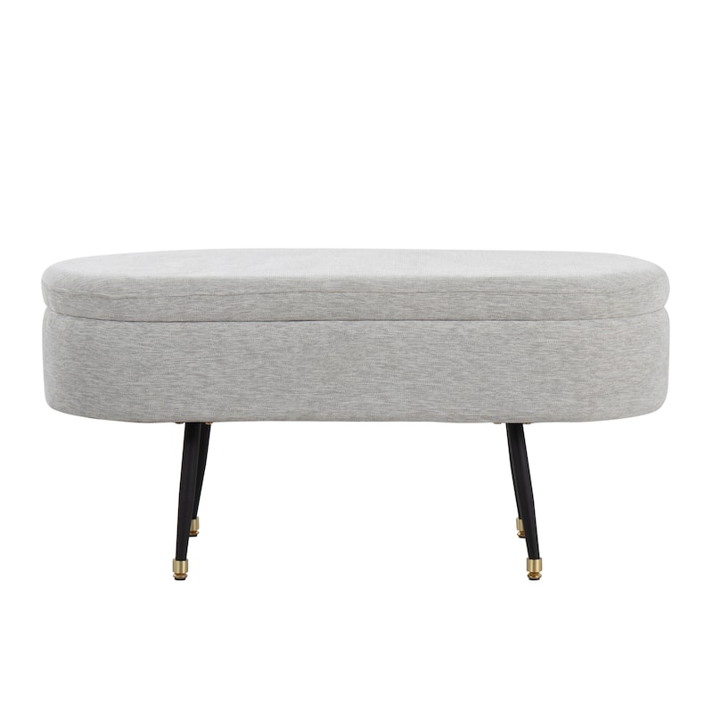 Carson Carrington Anton Storage Bench - Light Grey Fabric