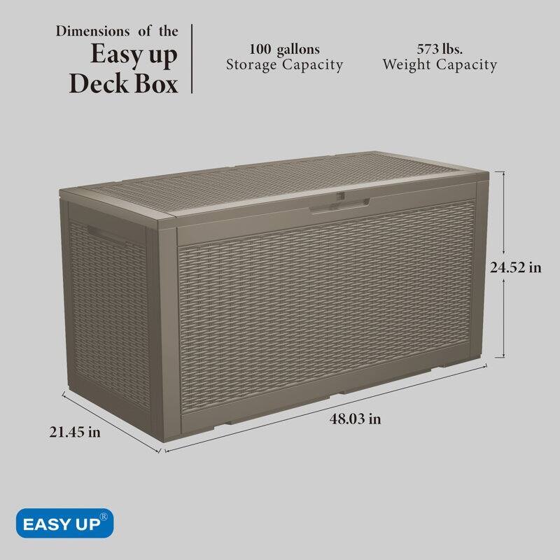 Outdoor Patio Storage Resin Lockable Deck Box