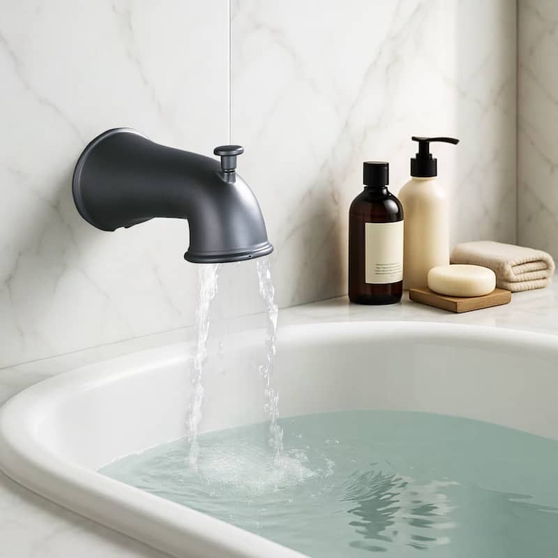 WOWOW Modern Style Bathtub Spout with Integrated Diverter