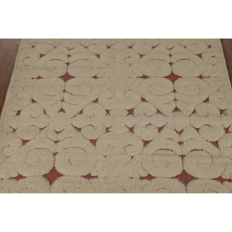 Geometric Moroccan Indian Area Rug Handmade Wool Carpet - 5'1" x 8'0"