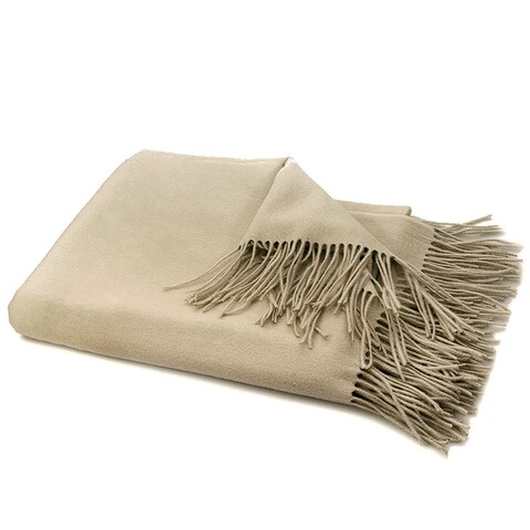 STP Goods Bisque Cashmere & Wool Throw Blanket