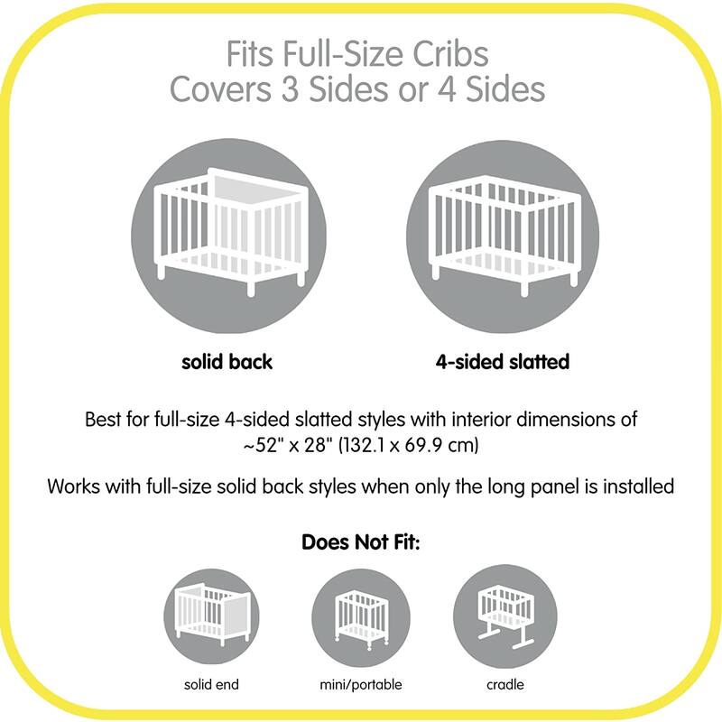 BreathableBaby Breathable Mesh Liner for Full-Size Cribs, Deluxe 4mm Mesh (Size 4FS Covers 3 or 4 Sides)