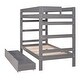 preview thumbnail 4 of 16, Twin over Twin Solid Wooden Frame Bunk Bed with 2 Drawers and Full-length Guardrail, Can Separated into Two Twin-size Beds