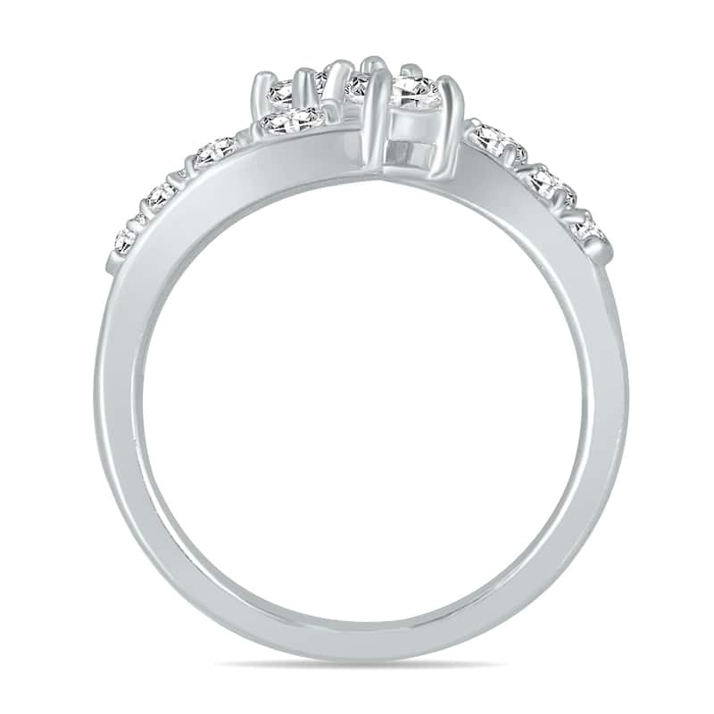 Marquee 1/2 Carat TW Two Stone Diamond Ring in 14K White Gold