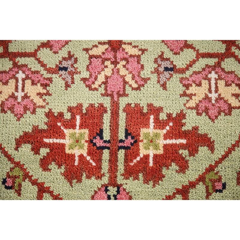 Light Green Heriz-Serapi Oriental Accent Rug Handmade Wool Carpet - 2'11"x 4'11"