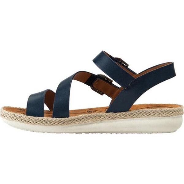 navy blue bare trap sandals
