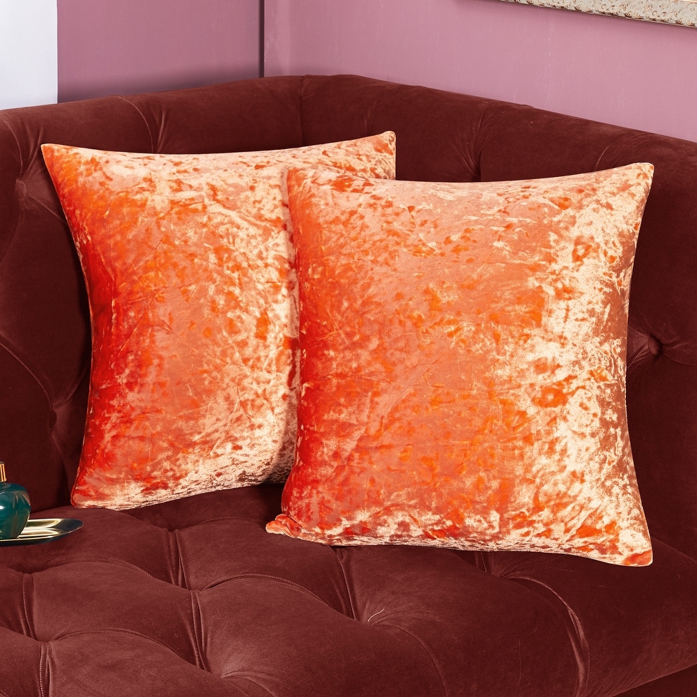 Orange velvet throw cheap
