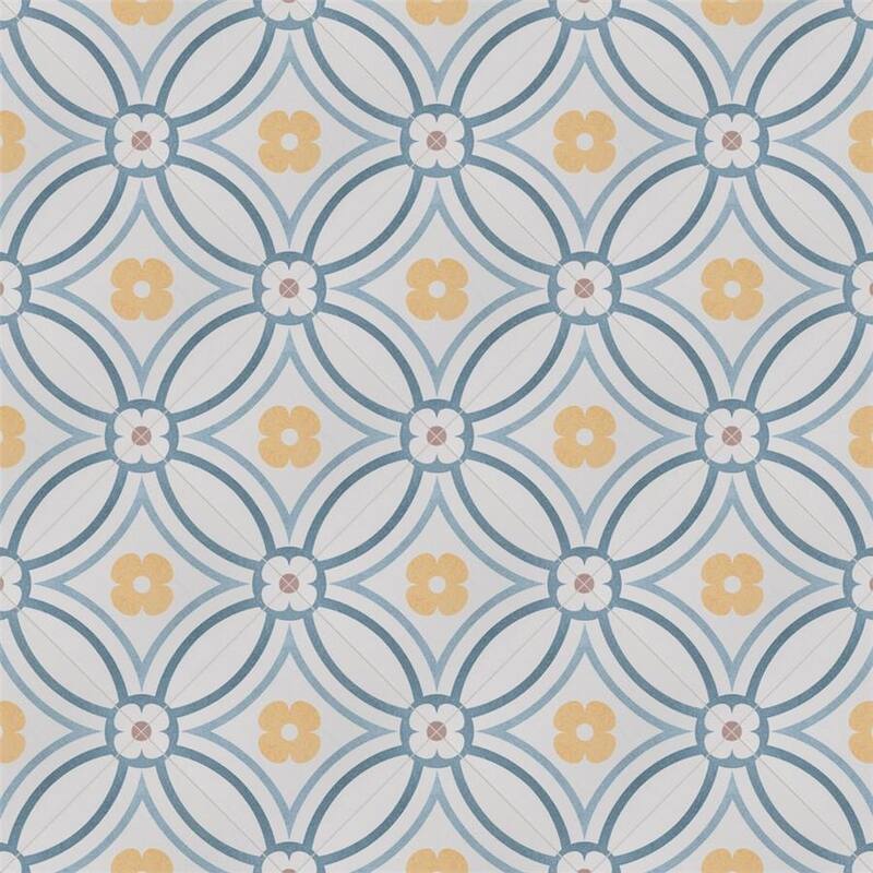 Merola Tile Caprice Saint Tropez Encaustic 7.86" x 7.86" Porcelain Floor and Wall Tile