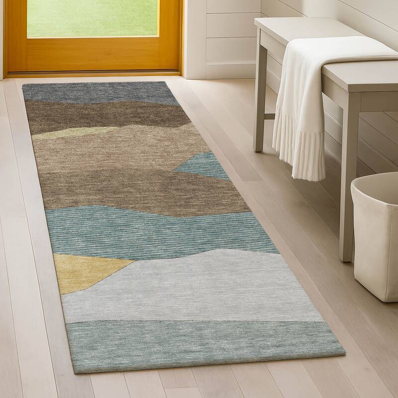 Machine Washable Indoor/ Outdoor Modern Dacono Chantille Rug