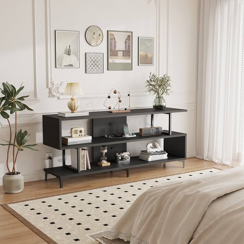 TV Stand for with Power Outlet for 65 Inch TV - 58 inches