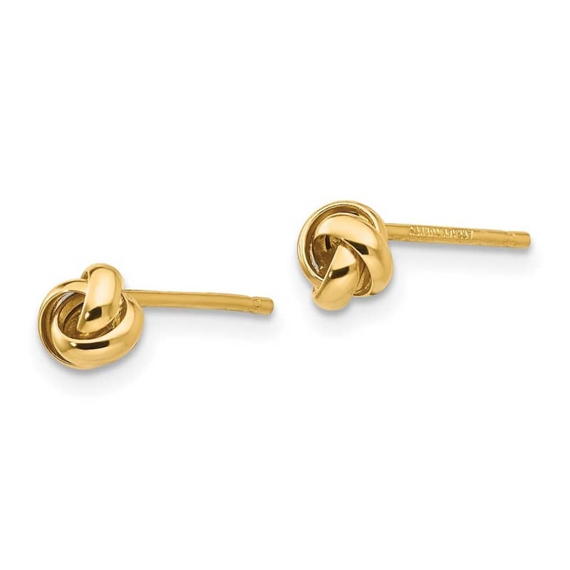 Curata 10k Yellow Gold 5mm Extra Small Polished Knot Post Earrings -