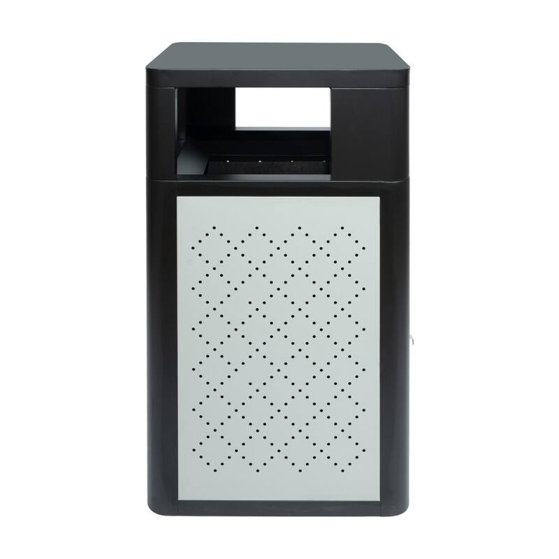 Commercial 31.4 GAL Steel Trash Can with Inner Bin, Locking Access Door