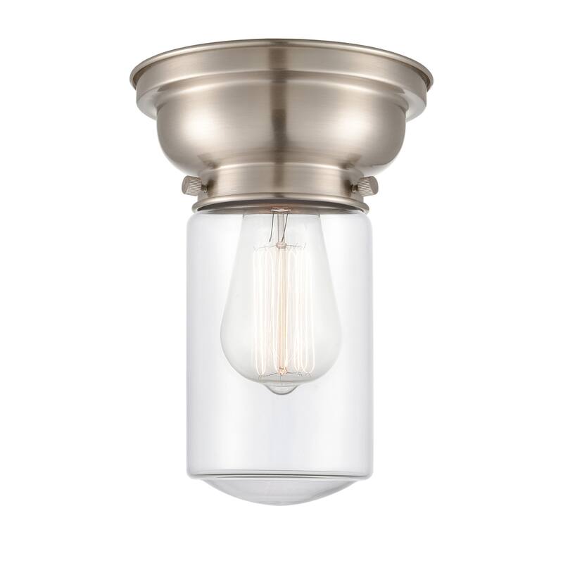 Innovations Lighting Dover 6" Wide Convertible Flush Mount Ceiling - Brushed Satin Nickel / Clear