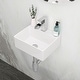 preview thumbnail 1 of 6, White Ceramic Rectangular Wall Mounted Bathroom Sink with Faucet Hole