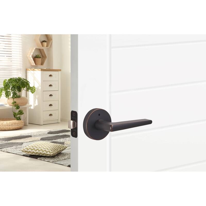 Basel-Round Lever - Privacy, Right Handed (Bed & Bath)