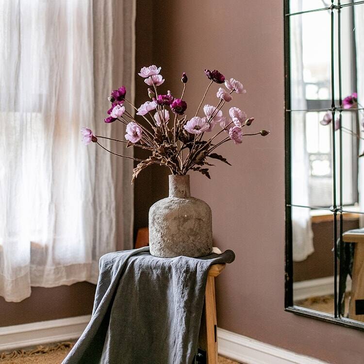 RusticReach Poppy Flower Stem in Purple 23" Tall