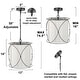 preview thumbnail 5 of 6, Modern Black Chandelier Drum Pendant Lights with Off-white Fabric for Kitchen Island - D13" X H 14"